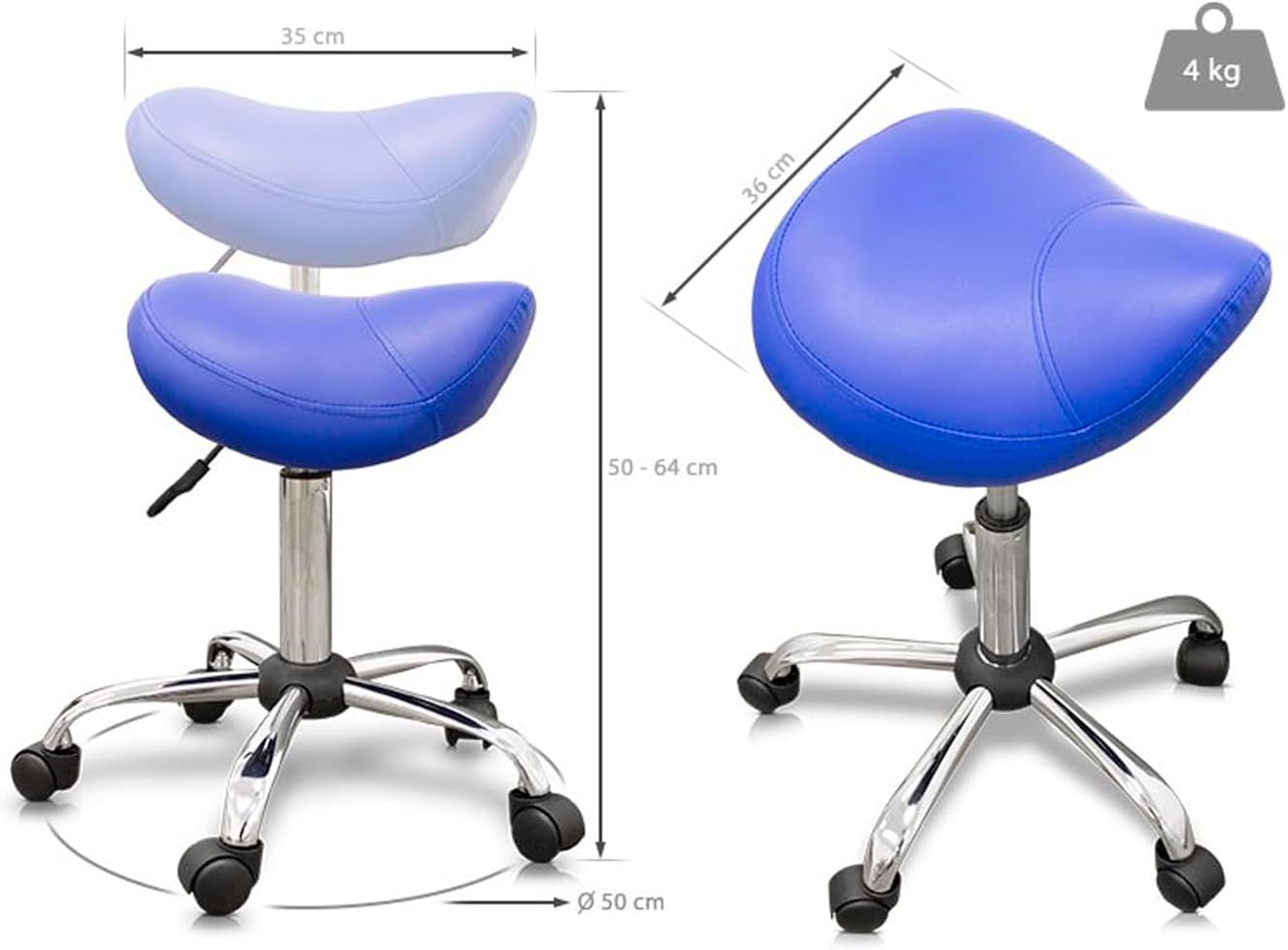 Quirumed Sgabello tipo Pony ergonomico, viola - immagine 2