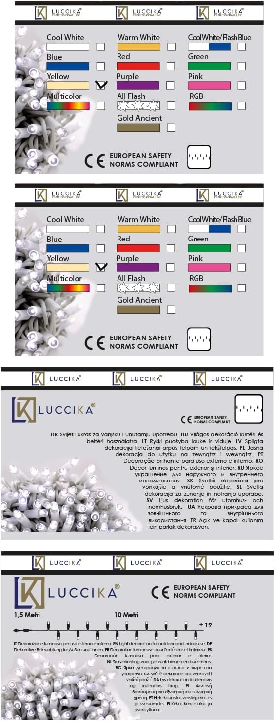 MaxiLed Stringa LED Professionale 8mm, Giallo/Bianco Ghiaccio - immagine 3