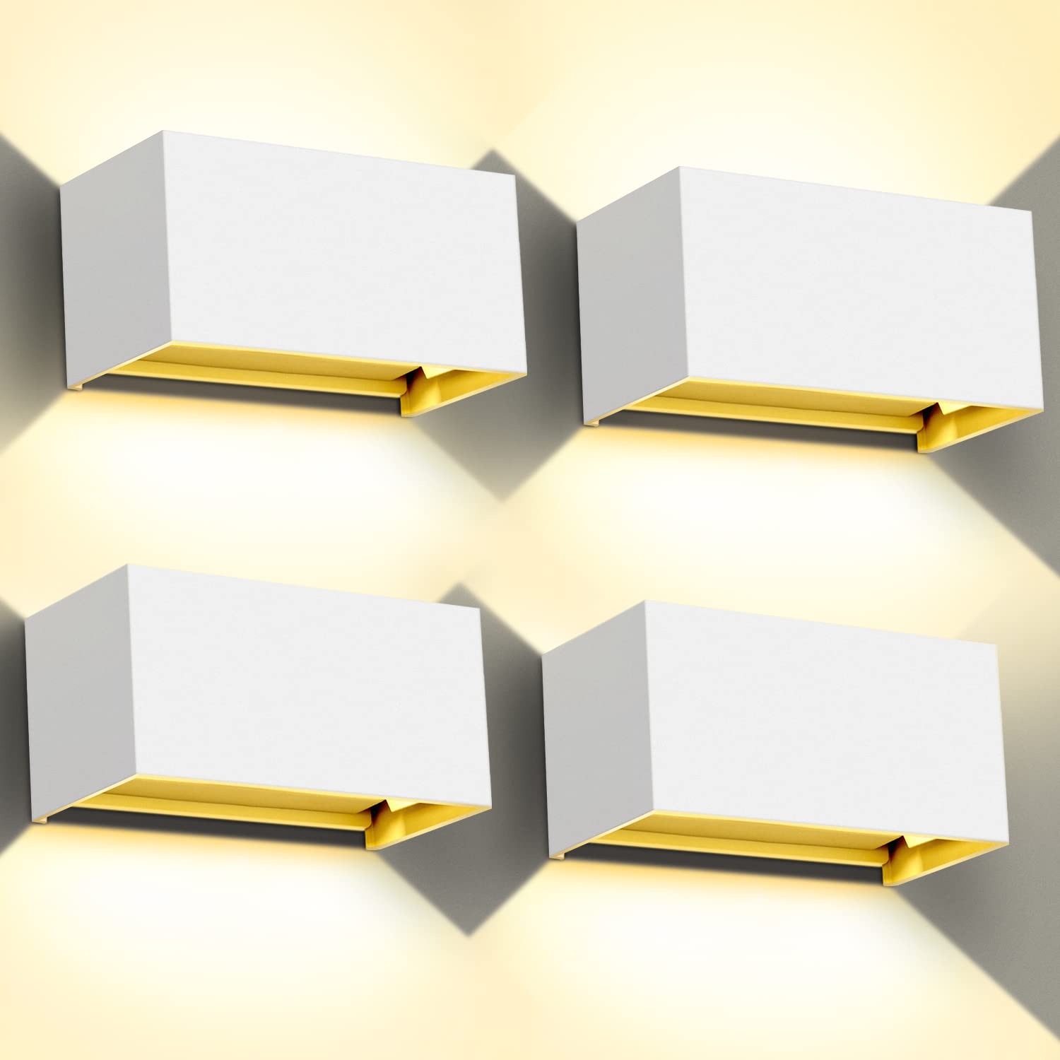 Kingwen Applique da Parete Interno/Esterno 20W 3000K, Bianco