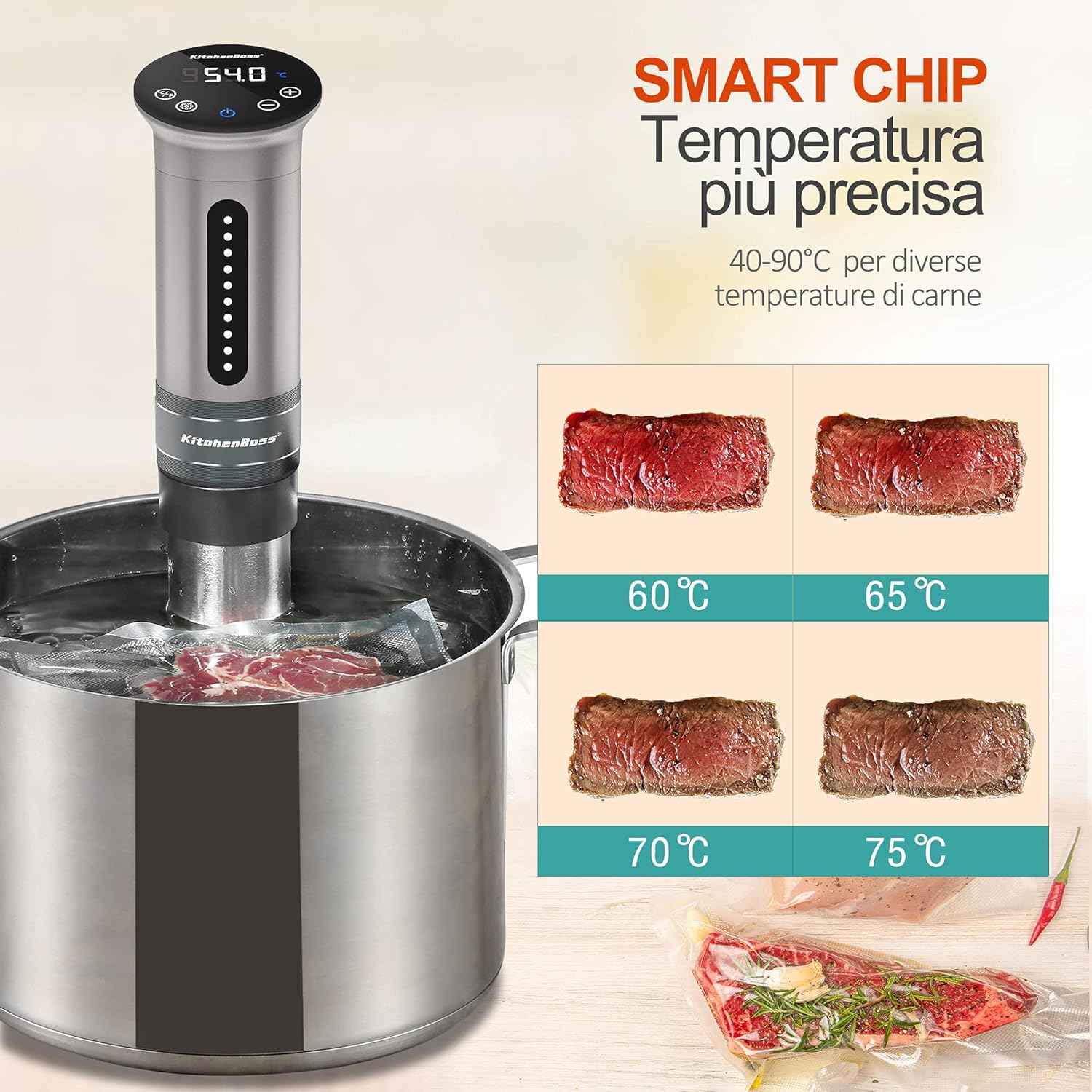 KitchenBoss Sous Vide Roner Professionale IPX7 - immagine 6