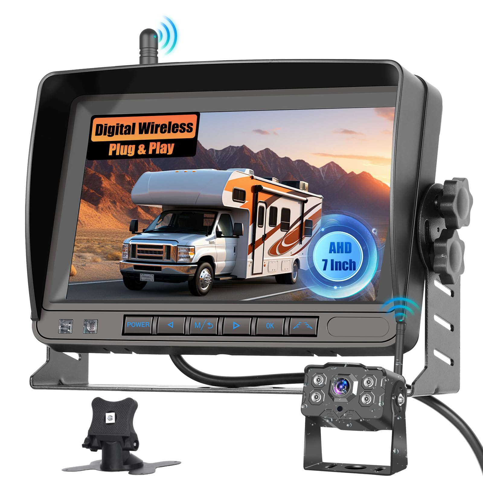 Fuluku Telecamera Retromarcia Wireless con Monitor 7'' IPS