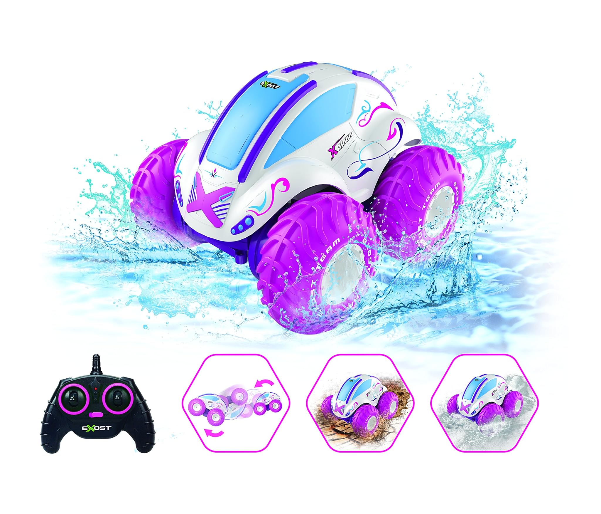 Exost – Auto telecomandata – Moon Auto anfibia Terra, Acqua, Neve – Scala 1:10