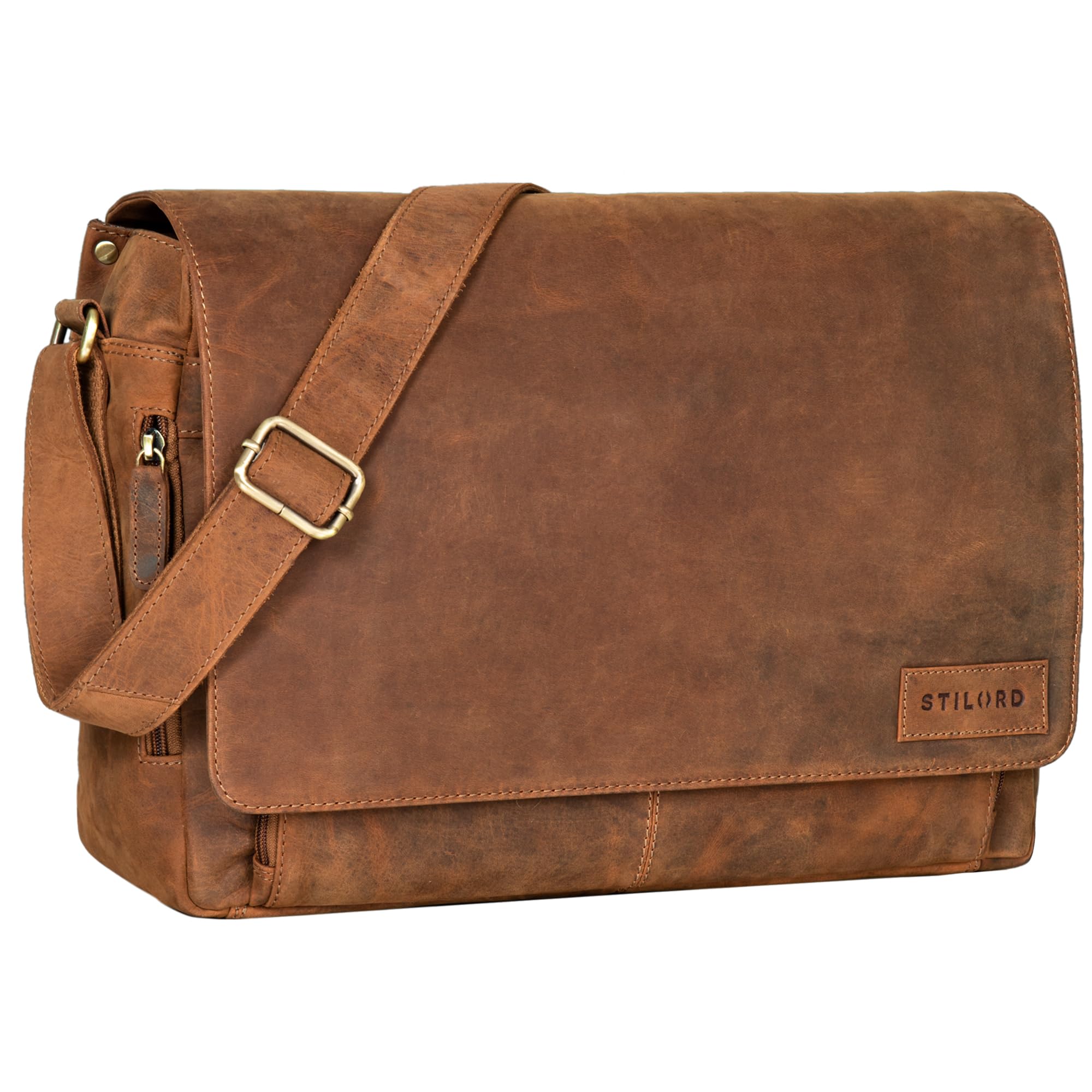 STILORD 'Rick' Borsa Vintage a Tracolla in Pelle 15.6'