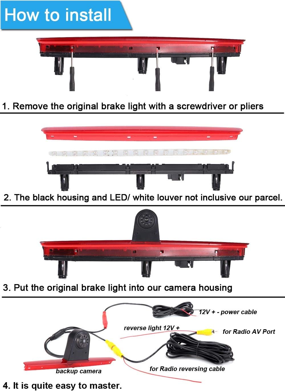Telecamera Freno Posteriore 18mm per VW T5 - immagine 4