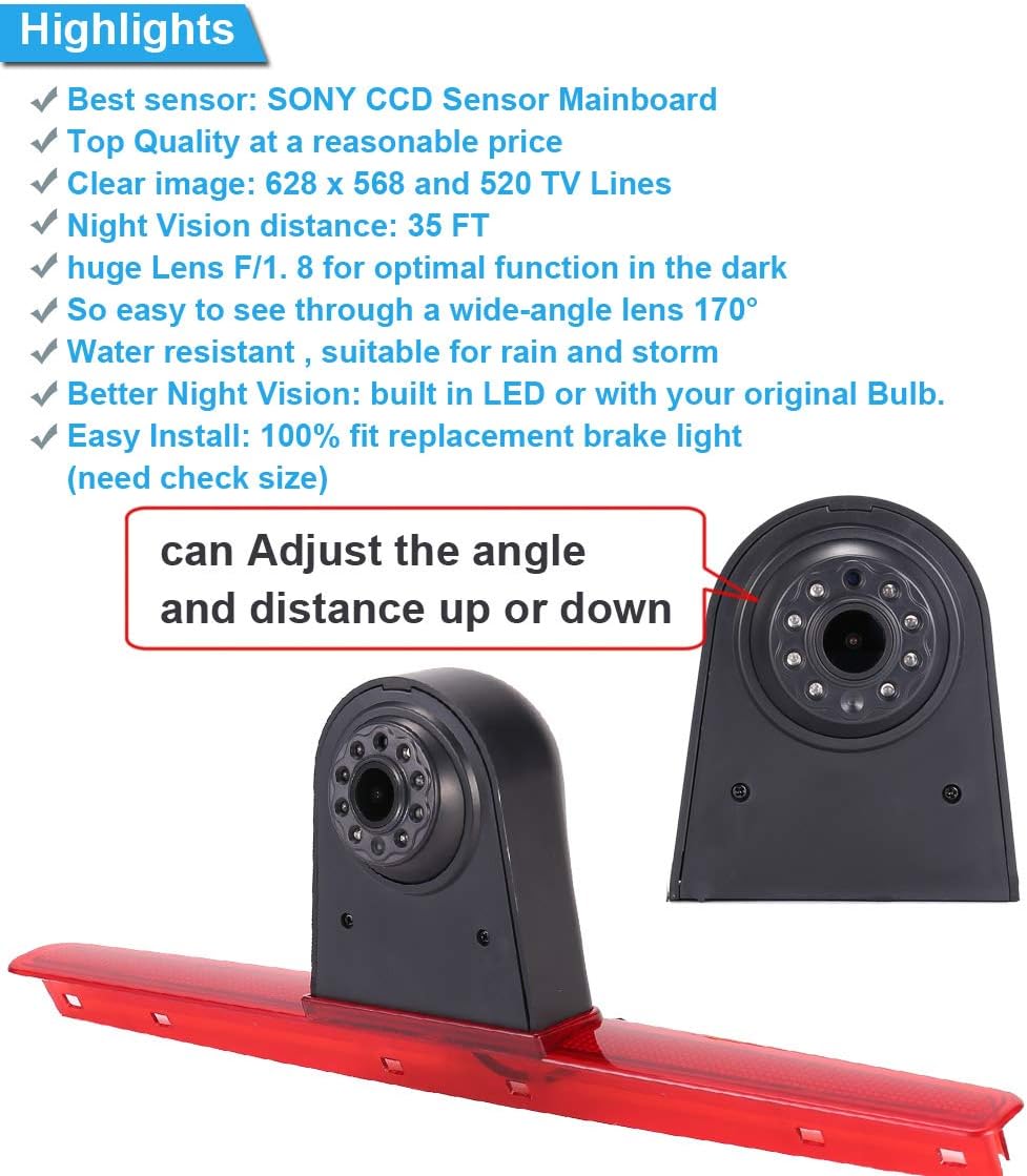 Telecamera Freno Posteriore 18mm per VW T5 - immagine 6