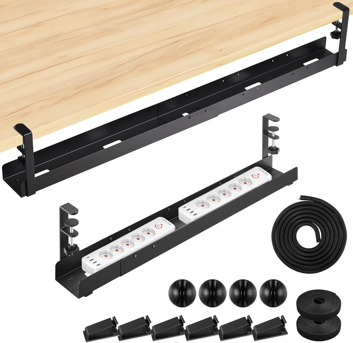 Mimoke Canalina per Cavi da Scrivania, Nera - immagine 1