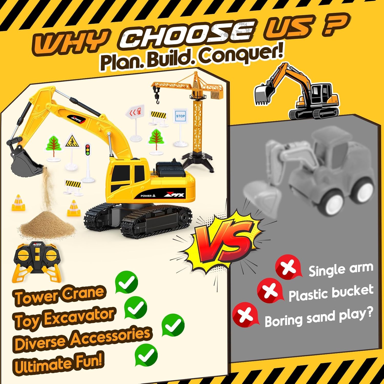 HappyGoLucky Escavatore Telecomandato 1:24 per Bambini - immagine 4