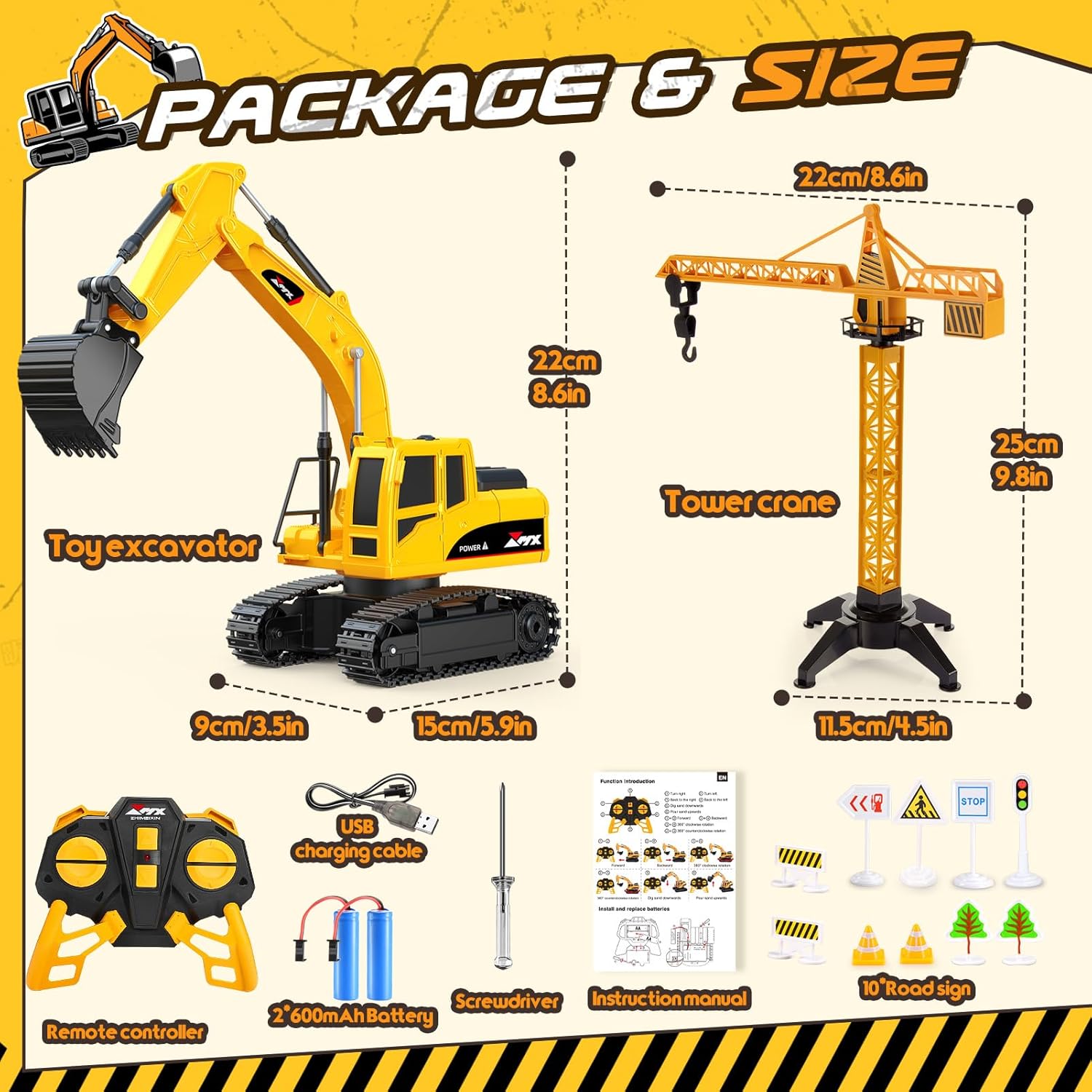 HappyGoLucky Escavatore Telecomandato 1:24 per Bambini - immagine 6