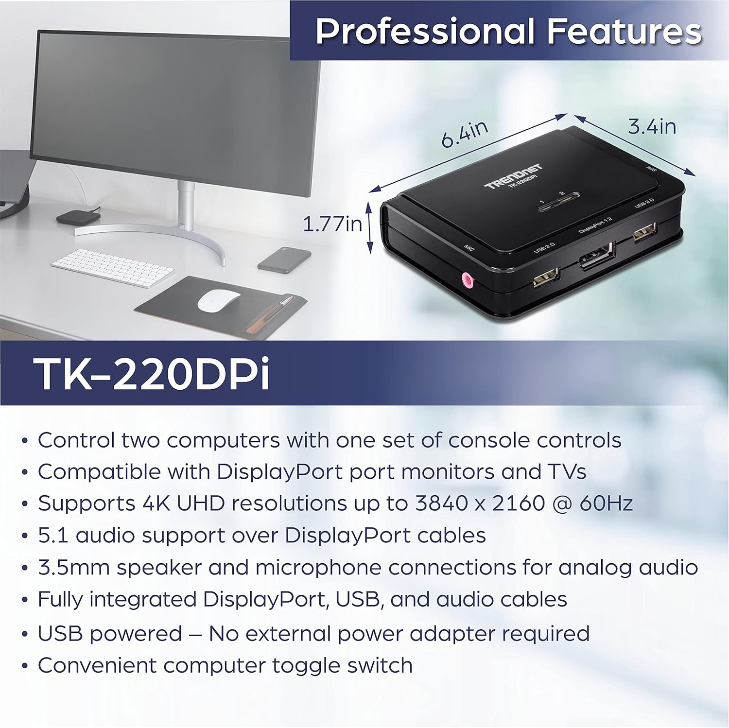 2-port 4K display KVM CPNT - immagine 2