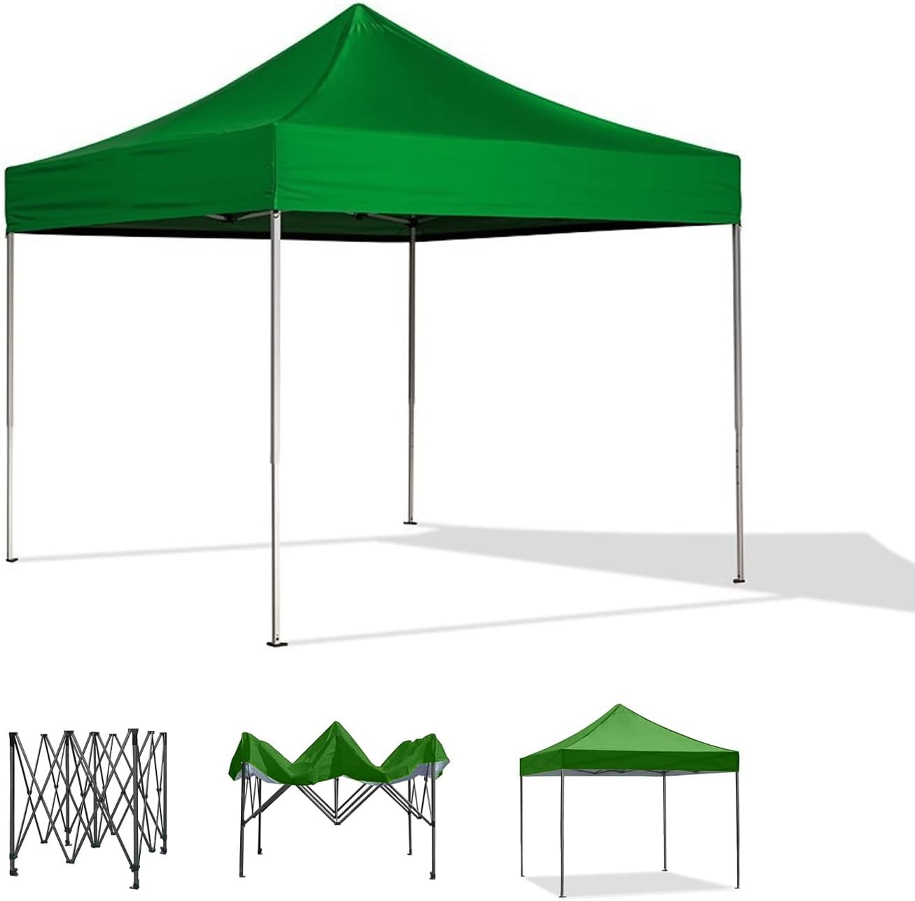 Zendea Gazebo Richiudibile Telescopico 3x3 mt, Verde