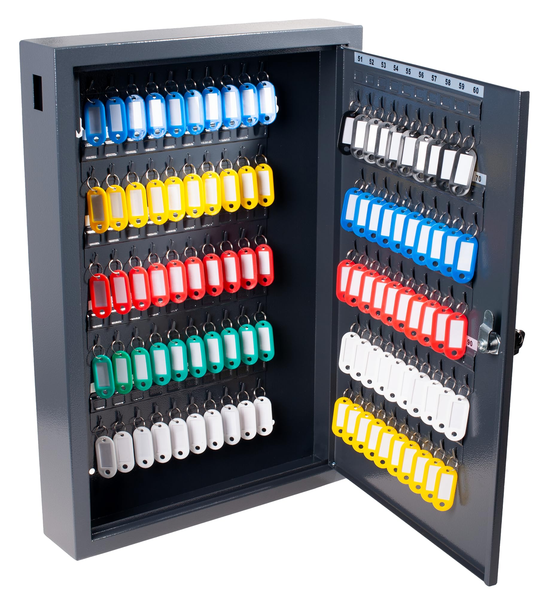 Pavo Deluxe Armadietto per Chiavi, con 100 Gancetti, Grigio Scuro