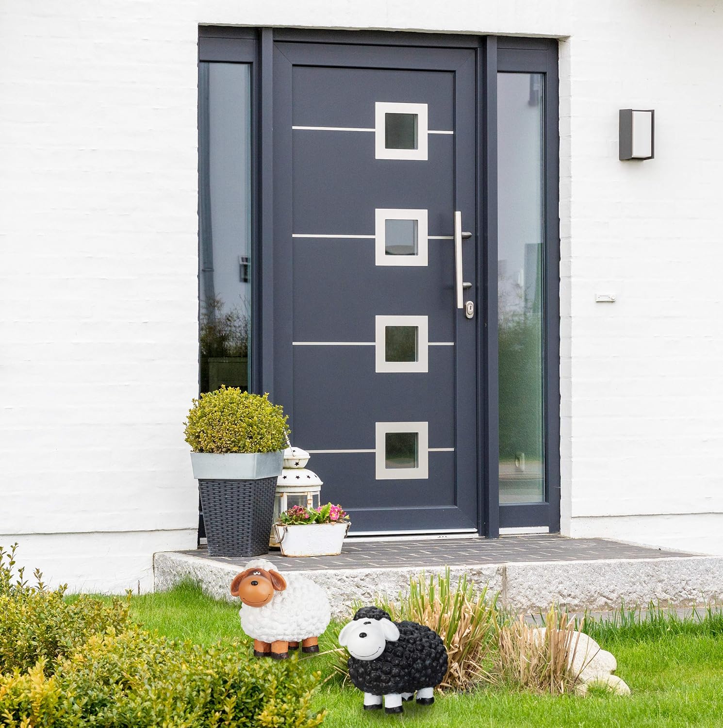 Relaxdays Pecorella Deco da Giardino in Ceramica - immagine 5