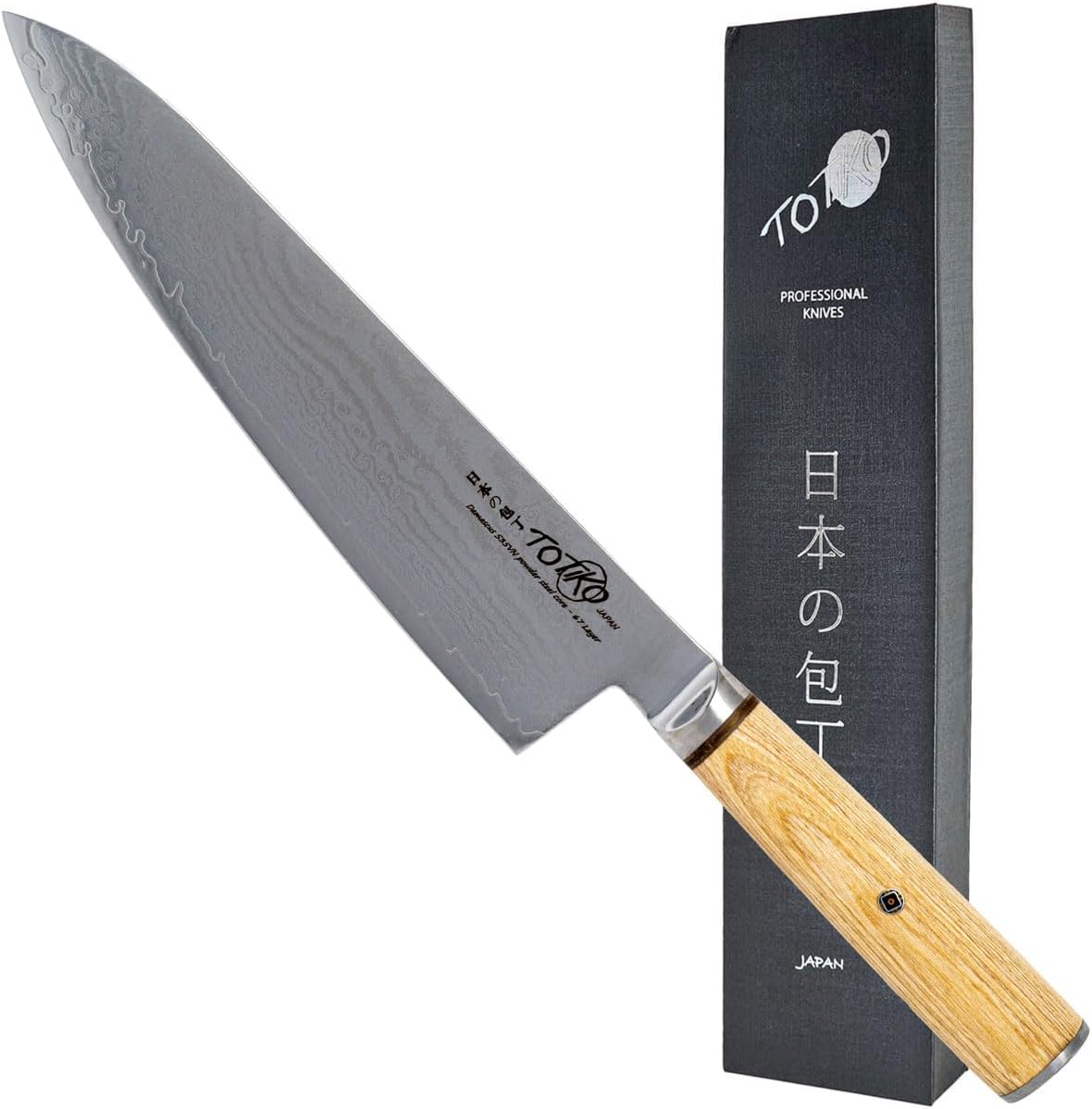 Totiko Chef Knife Professionale Acciaio Damasco 21cm