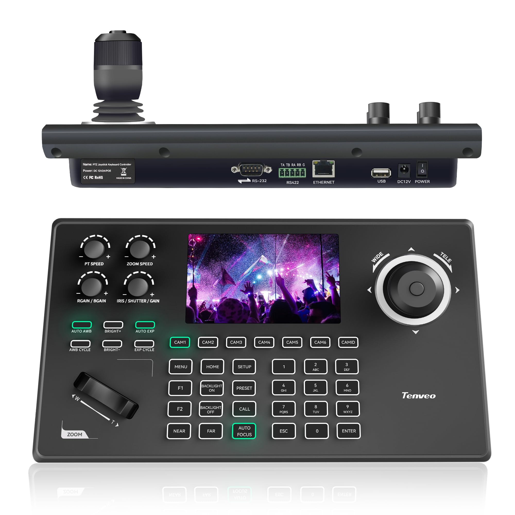 Tenveo Controller per Telecamera PTZ NDI con Schermo LCD 5"