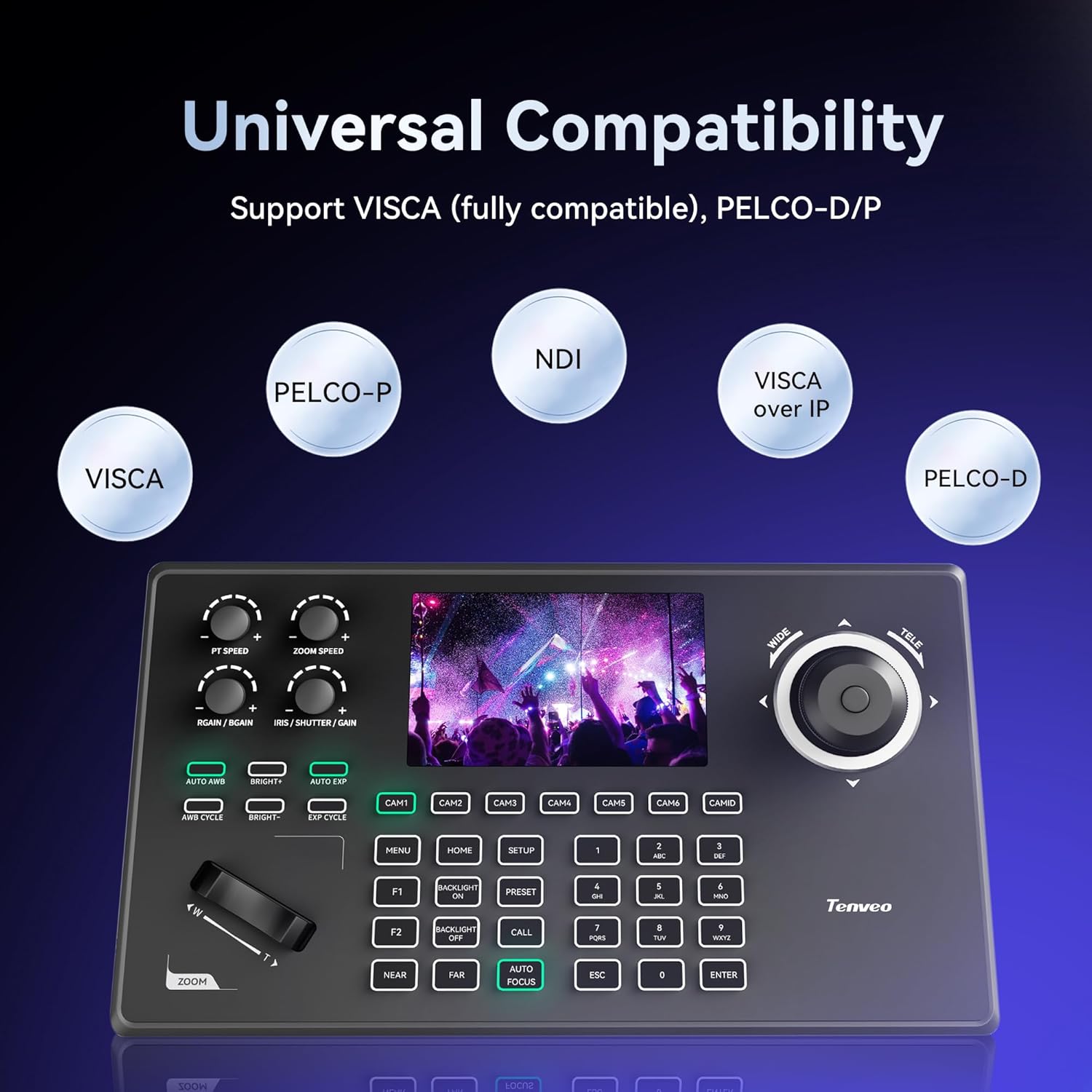 Tenveo Controller per Telecamera PTZ NDI con Schermo LCD 5" - immagine 6