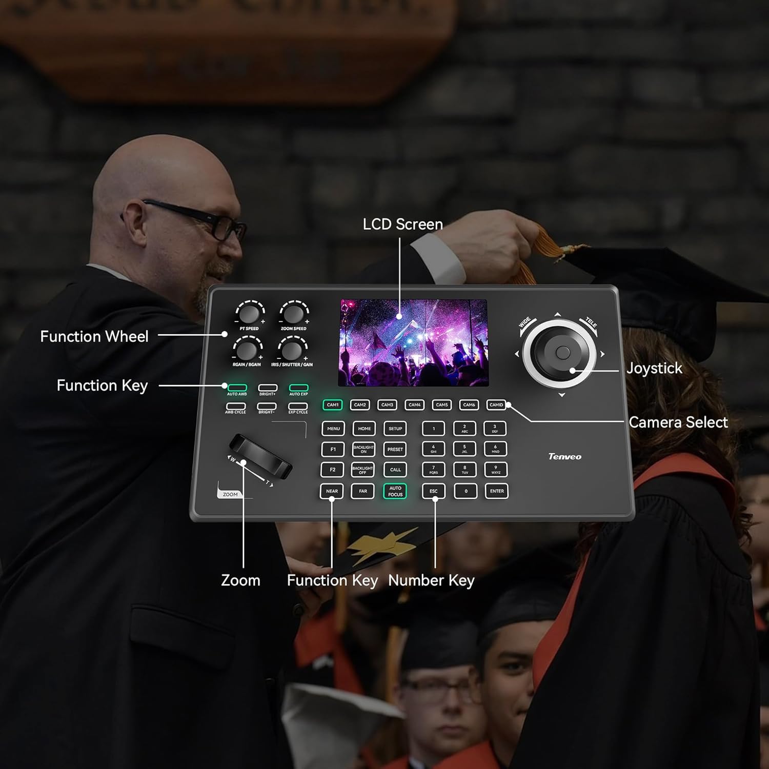 Tenveo Controller per Telecamera PTZ NDI con Schermo LCD 5" - immagine 7