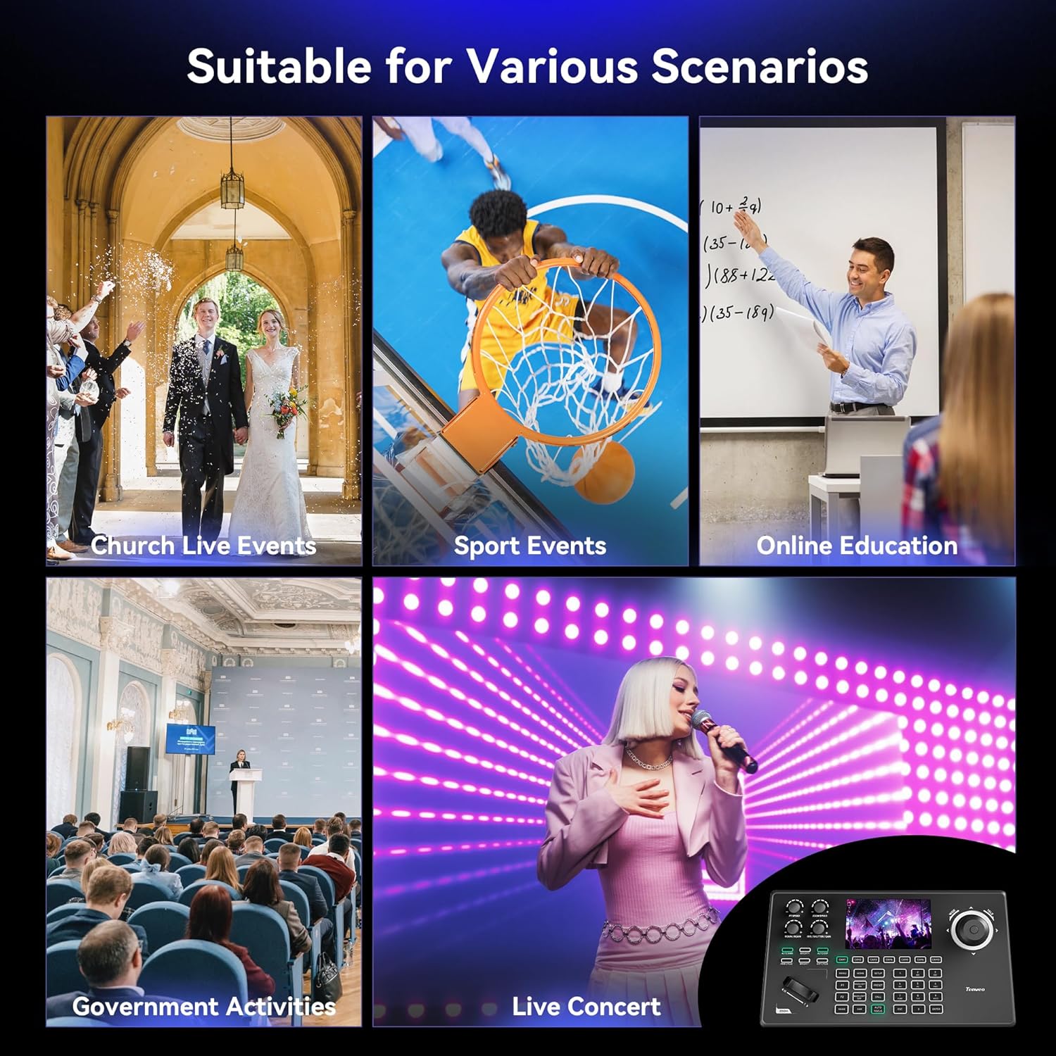 Tenveo Controller per Telecamera PTZ NDI con Schermo LCD 5" - immagine 8