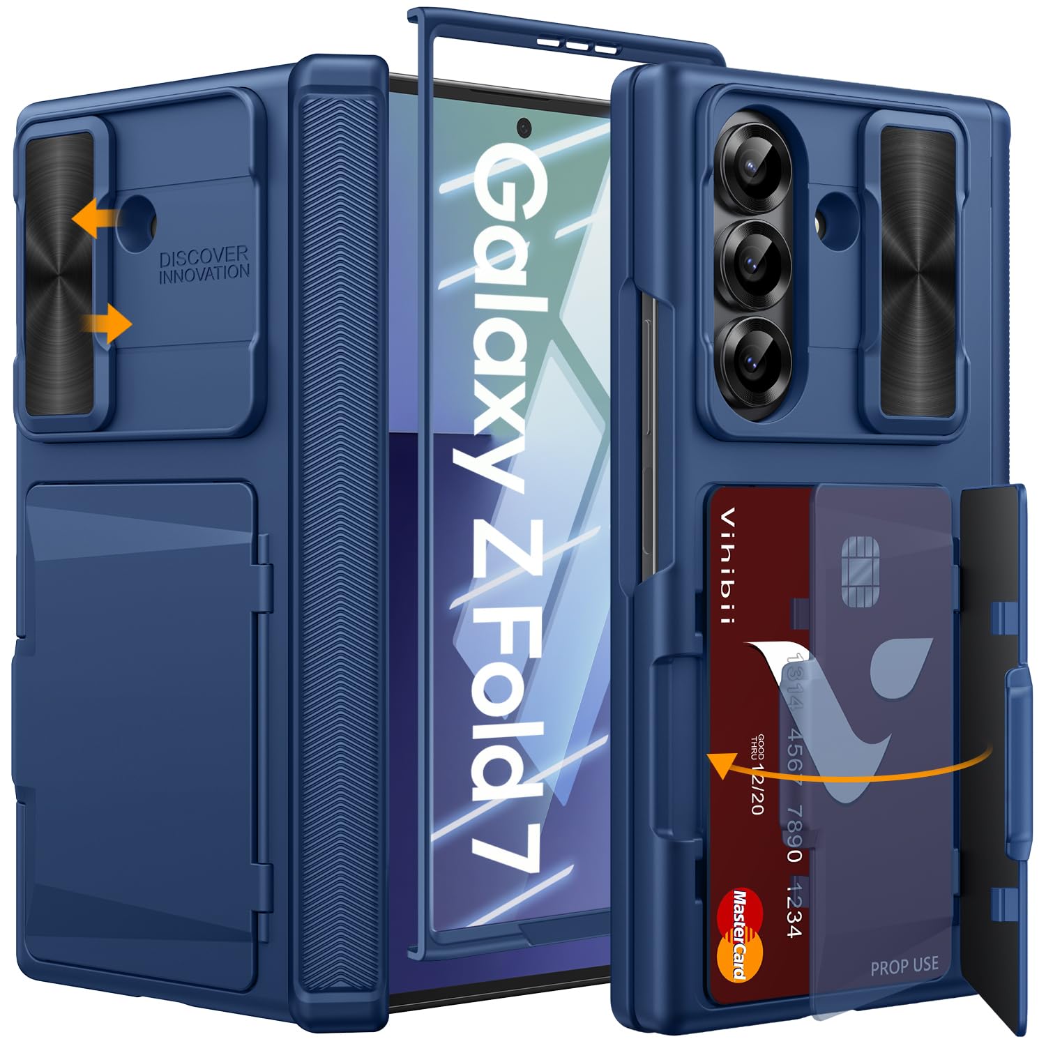 Vihibii Cover per Galaxy Z Fold 7, blu