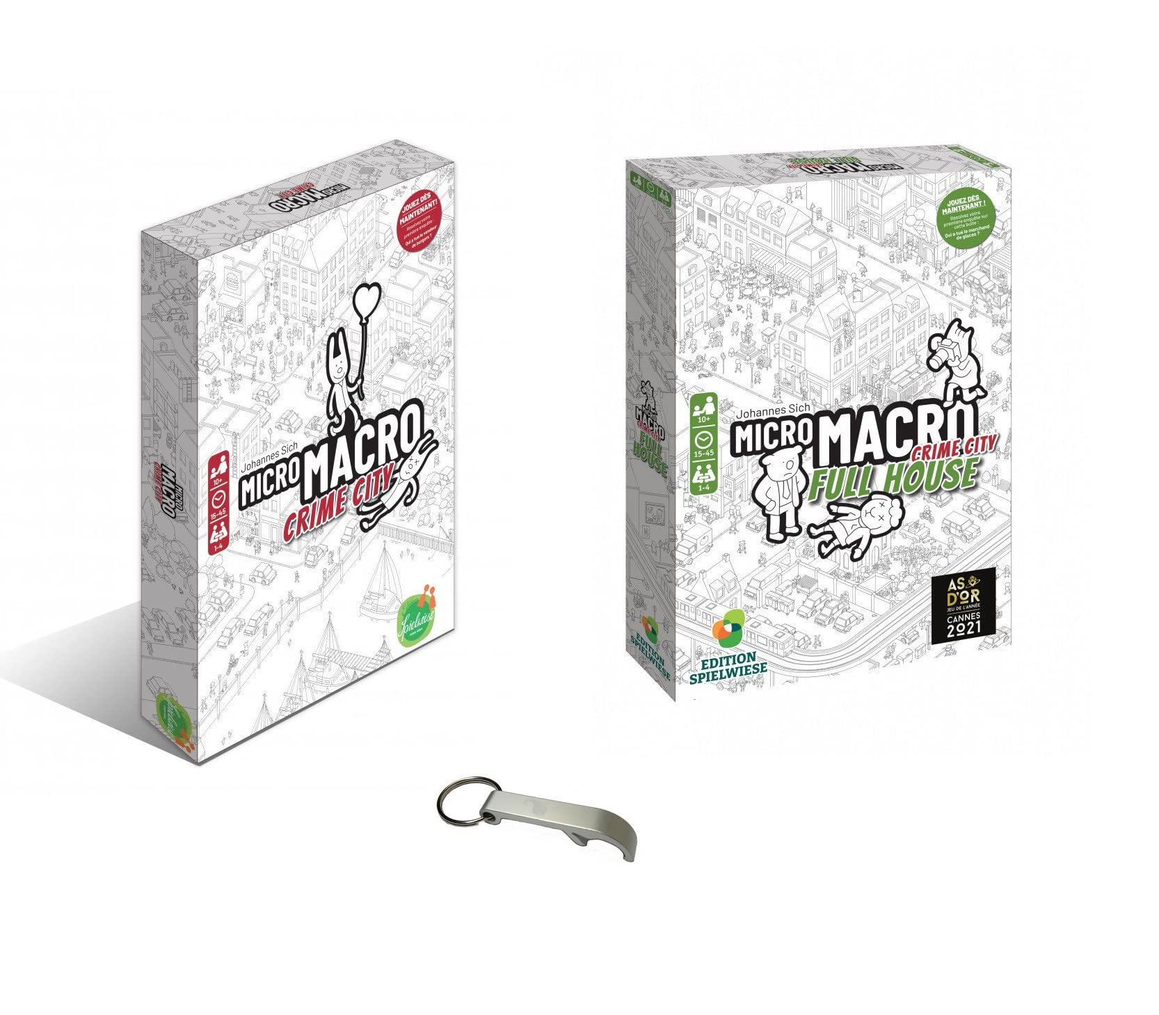 Set Micro Macro Crime City + Full House, versione francese + 1 spacchi Blumie