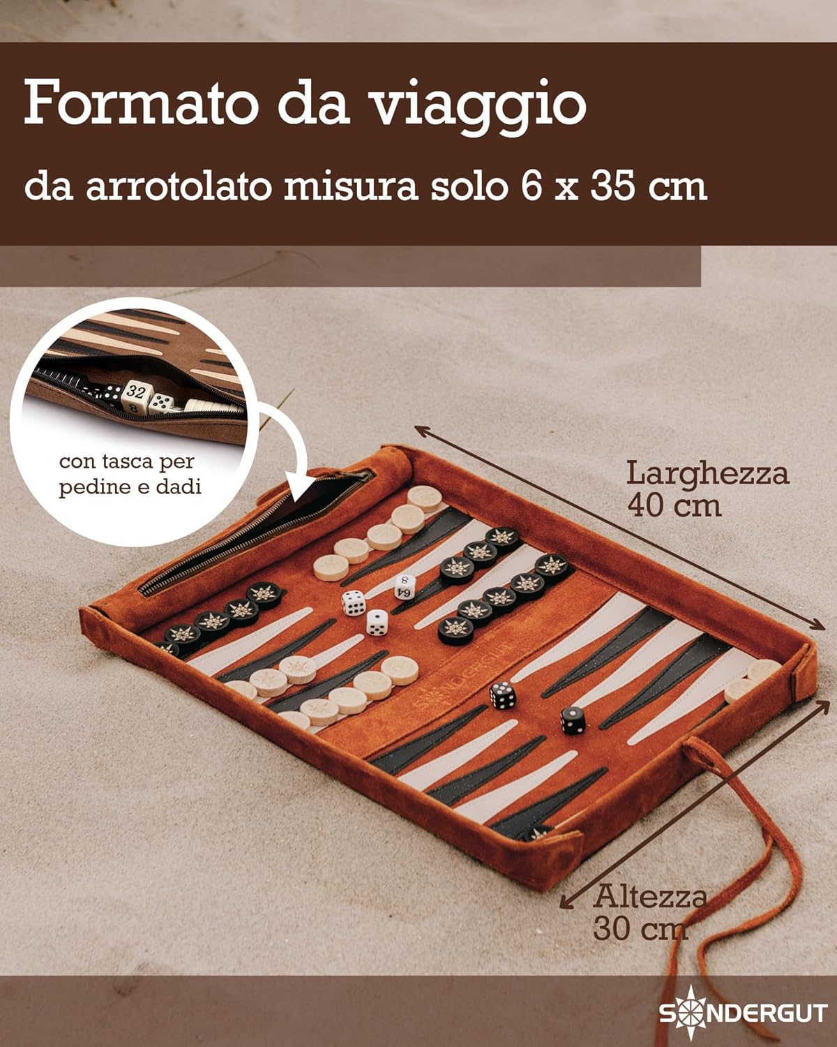 Sondergut Backgammon Deluxe - Design Pieghevole - immagine 4