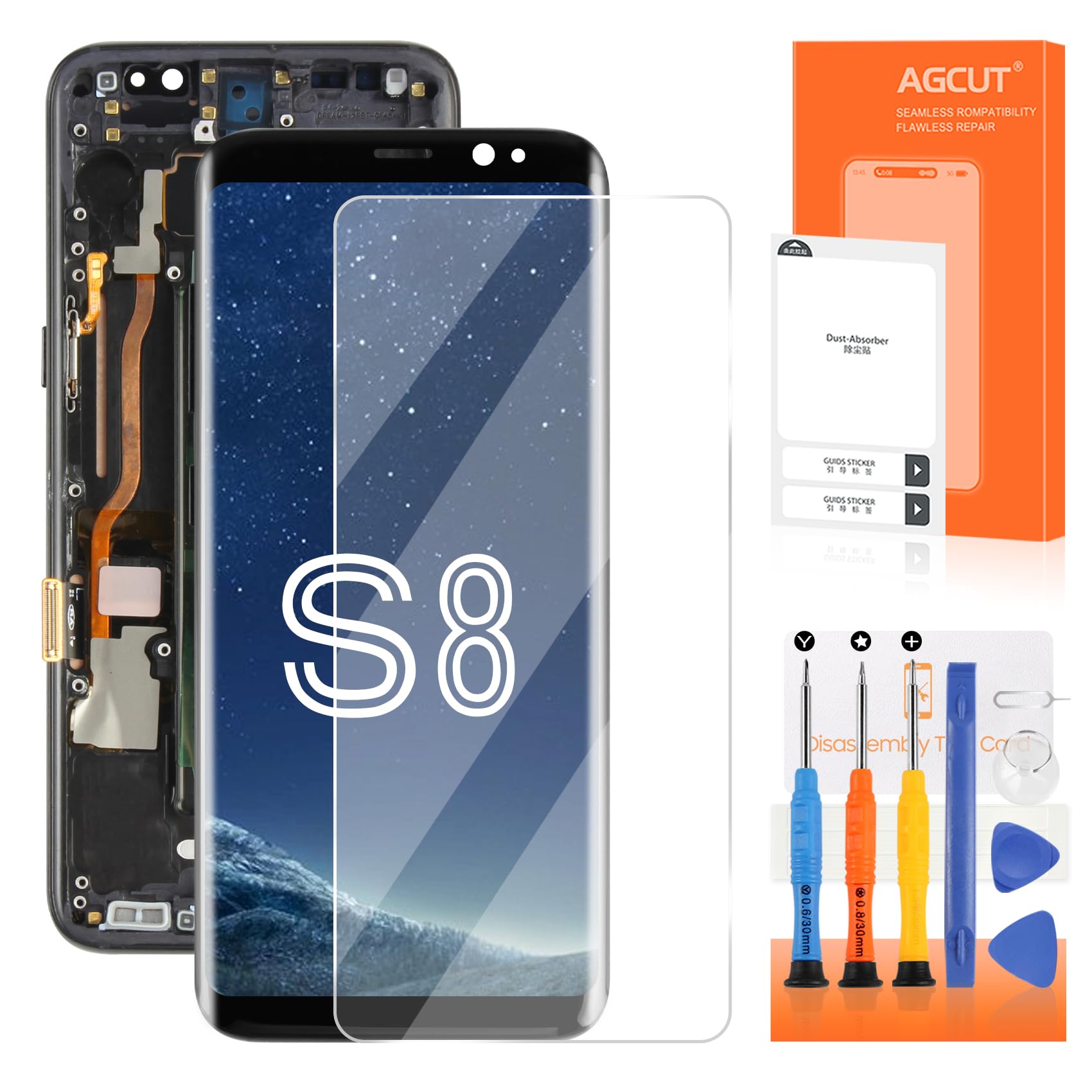 AGCUT Display LCD per Samsung Galaxy S8 SM-G950F Nero