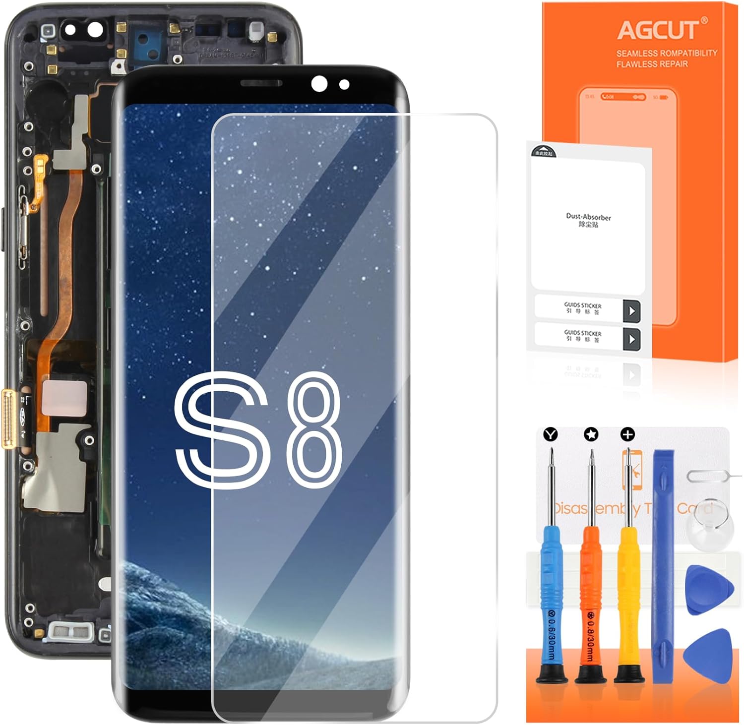 AGCUT Display LCD per Samsung Galaxy S8 SM-G950F Nero - immagine 1