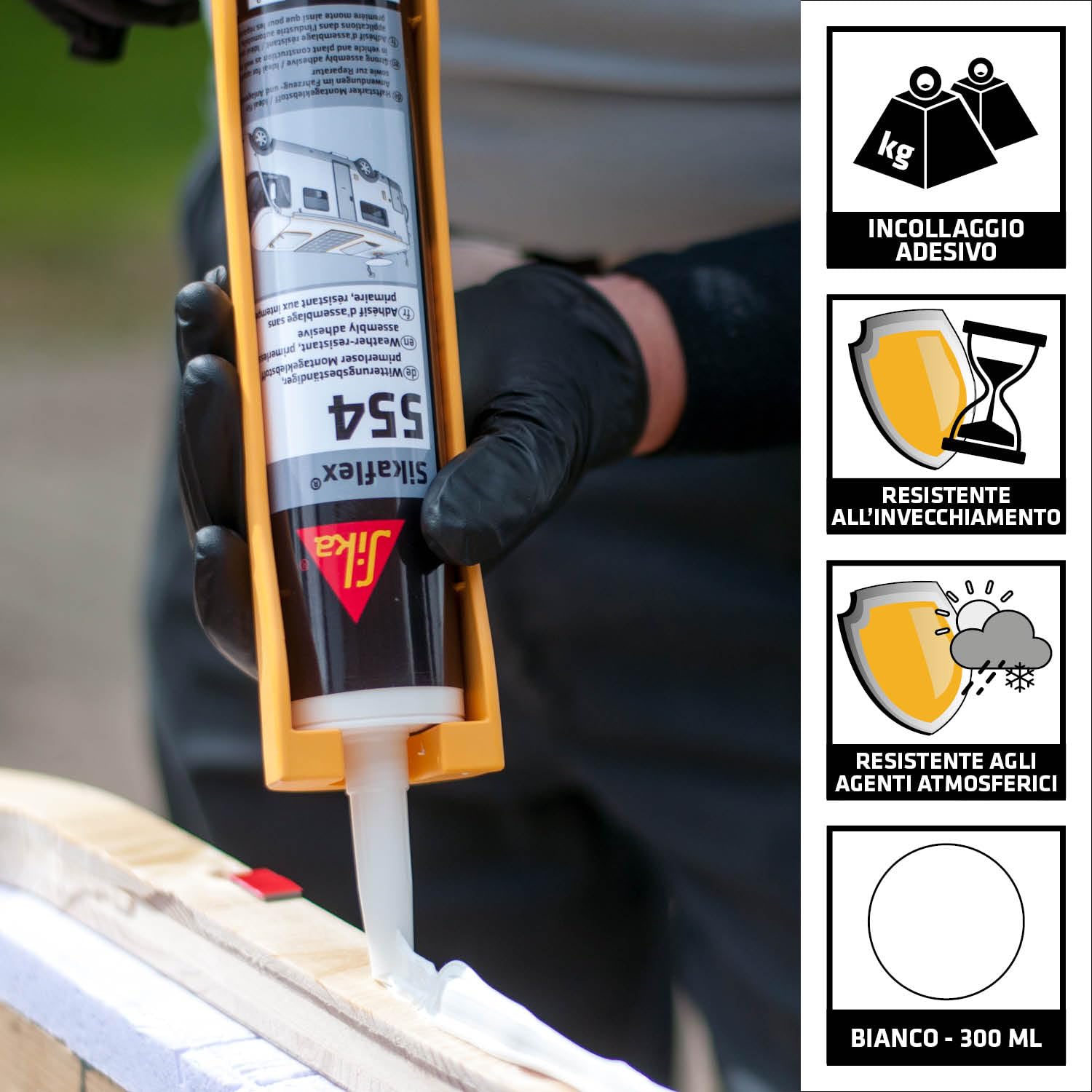 Sika Sikaflex 554 - Adesivo Multiuso Bianco 300ml - immagine 2