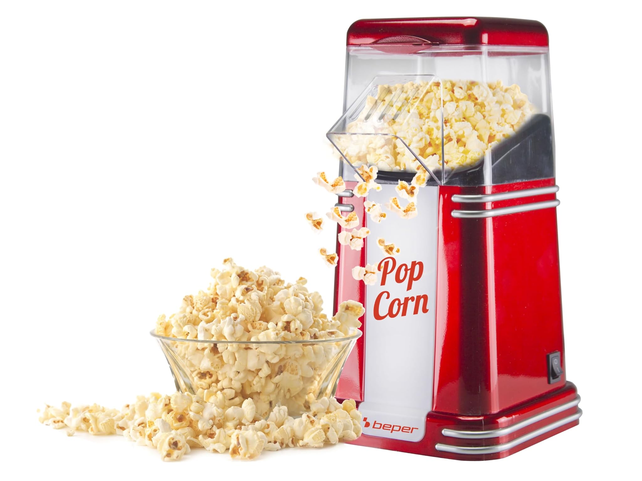 Beper 90.590Y Macchina per Popcorn 1200W, Rosso