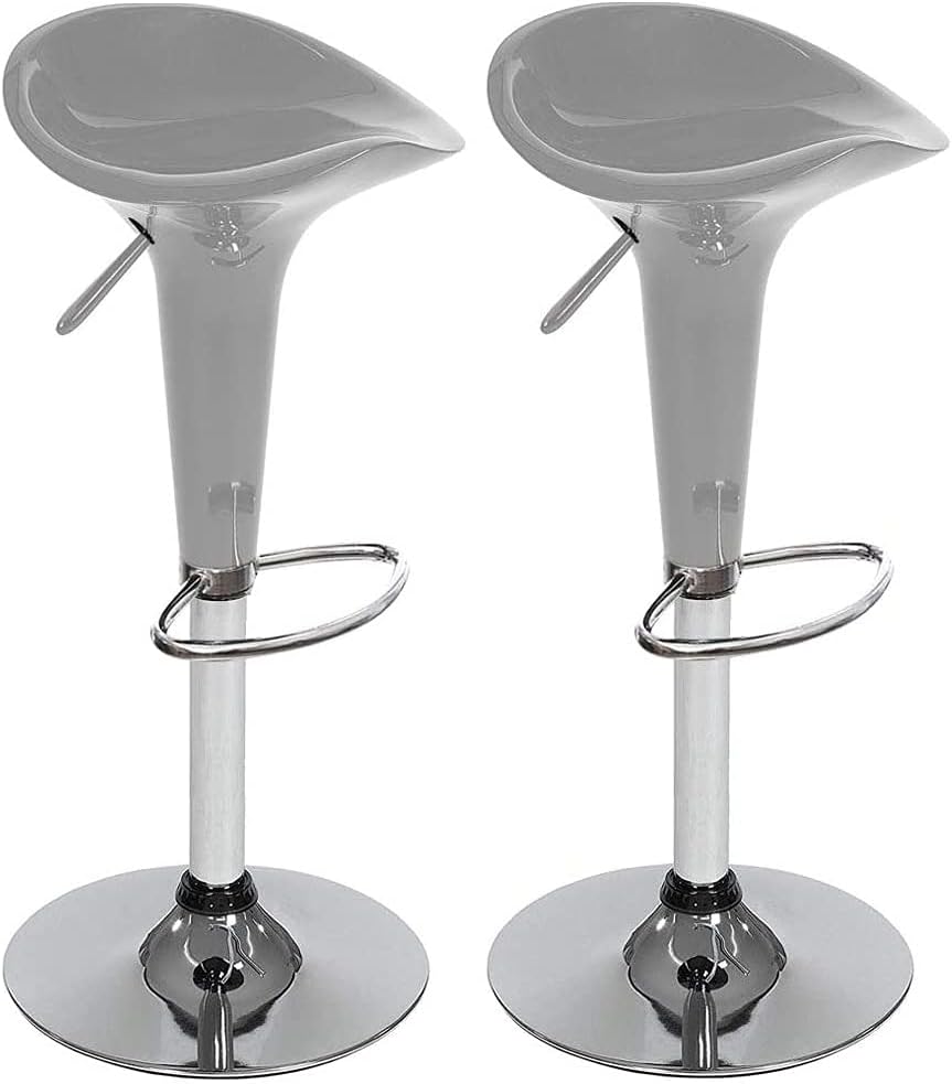 Bakaji Set 2 Sgabelli Bar Design Moderno, Grigio