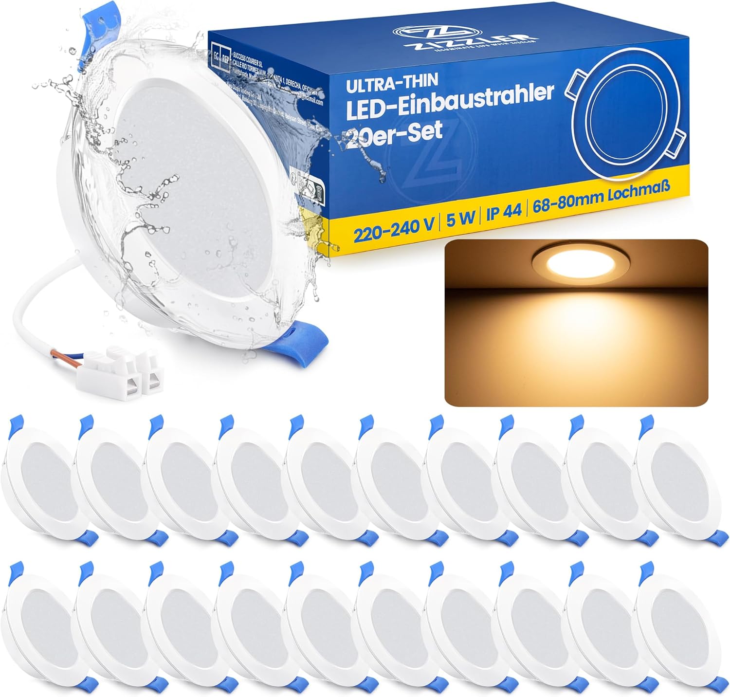 Zizzler 20 Faretti LED Incasso 5W, Luce Calda 3000K - immagine 1
