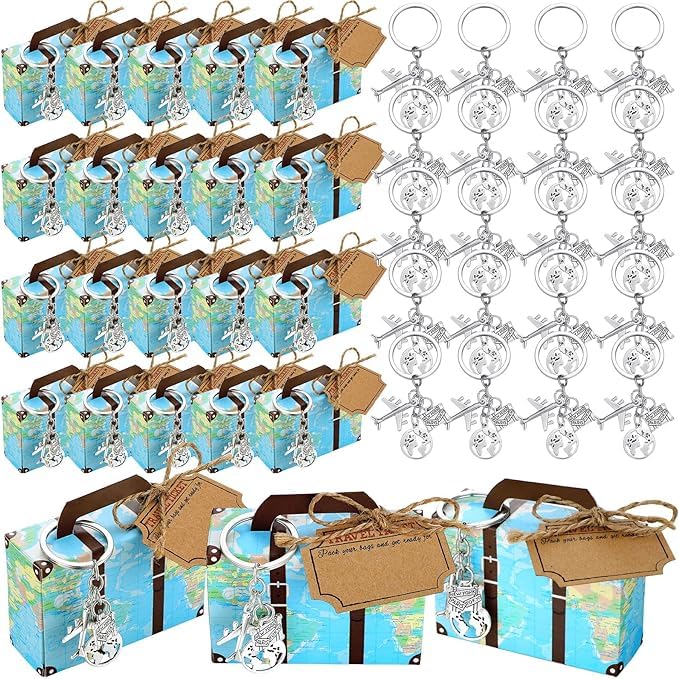 Aotoer Set 50 Scatole Bomboniere Mappa del Mondo