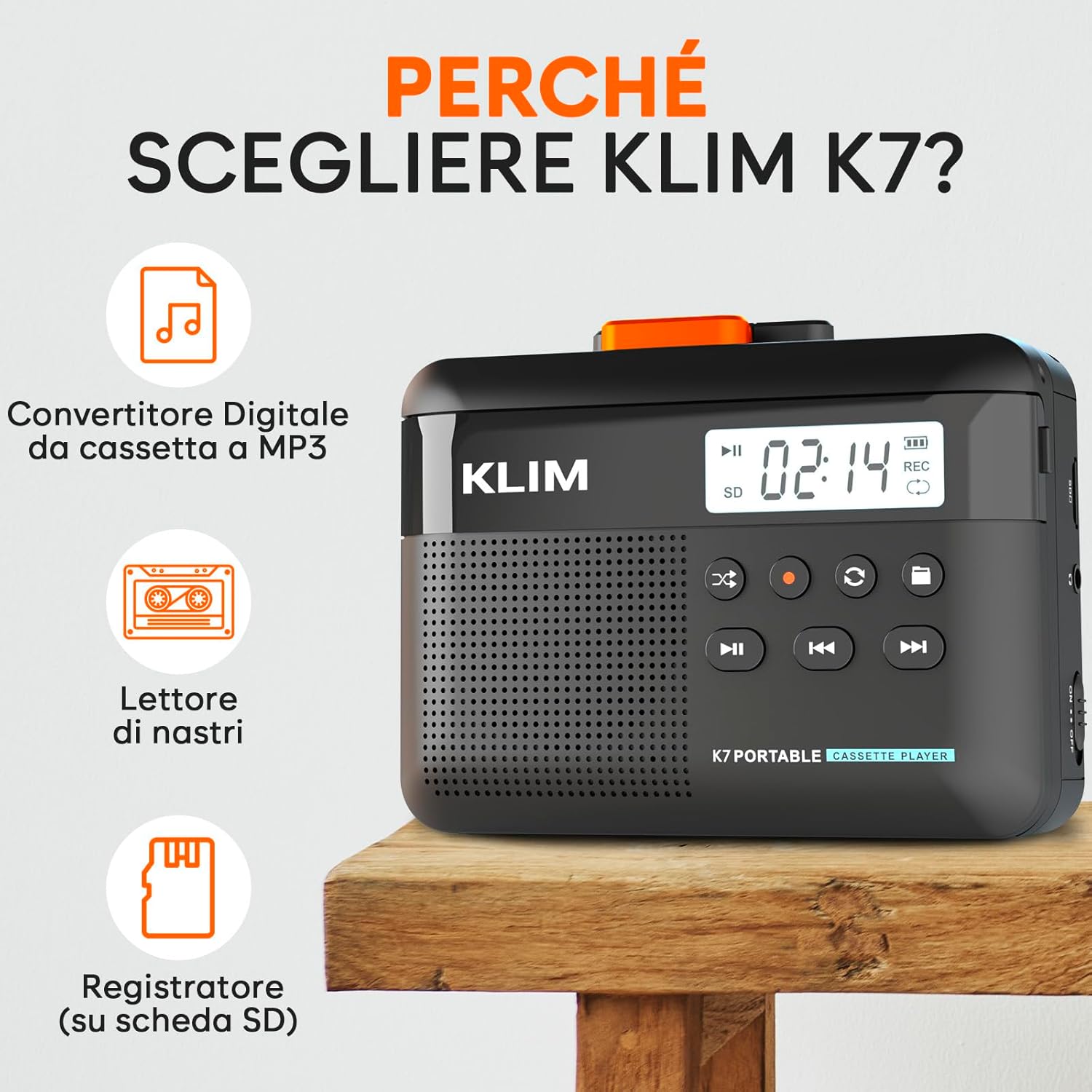 K7 Cassette Player - Convertitore MP3 Portatile - immagine 2