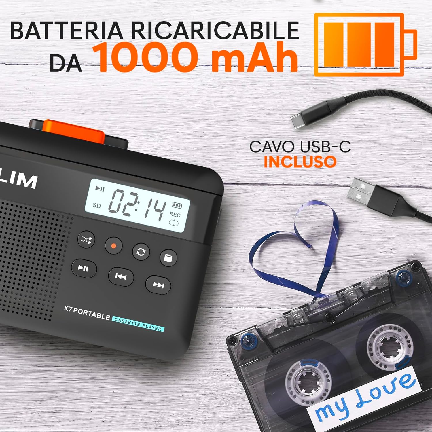 K7 Cassette Player - Convertitore MP3 Portatile - immagine 5