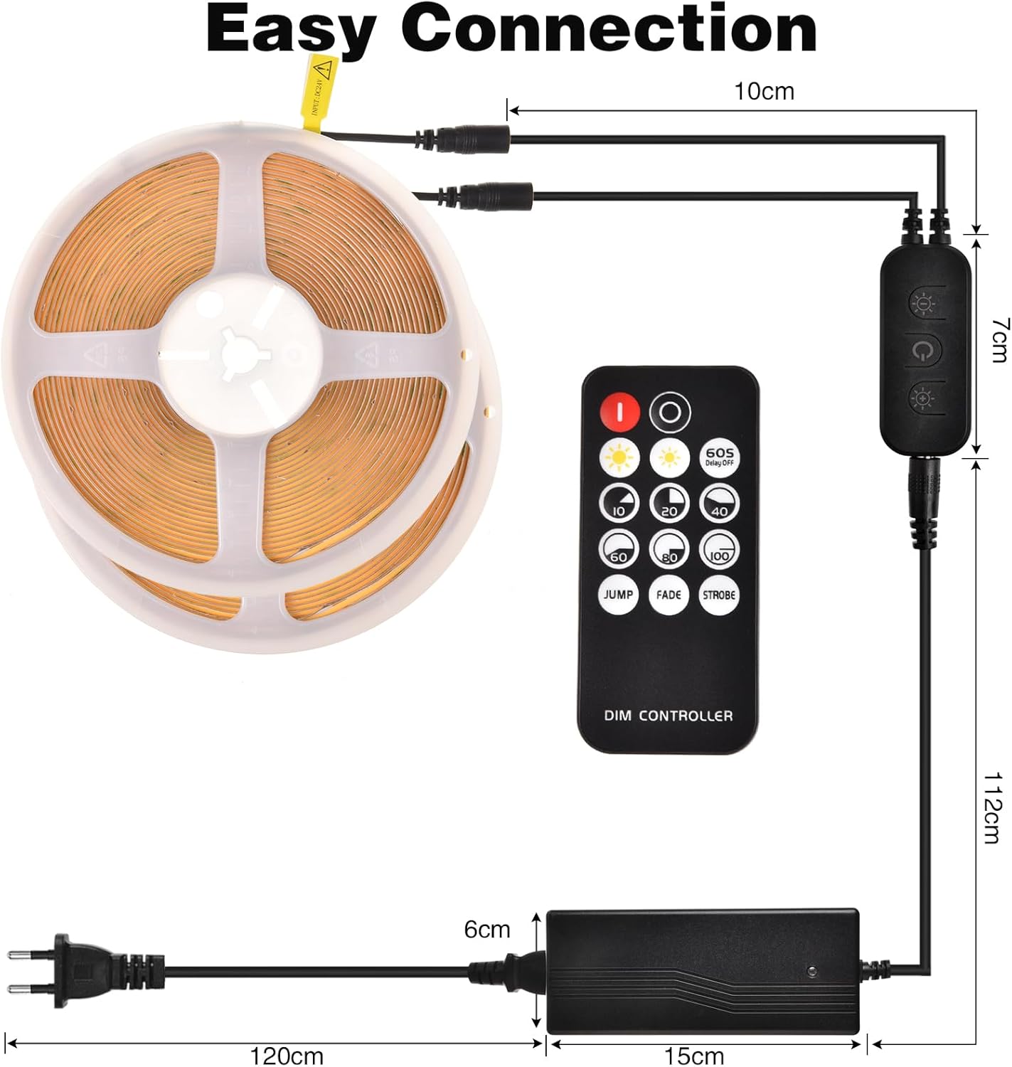 Berixdeep Striscia LED COB 20 Metri Bianco Caldo DC24V - immagine 5