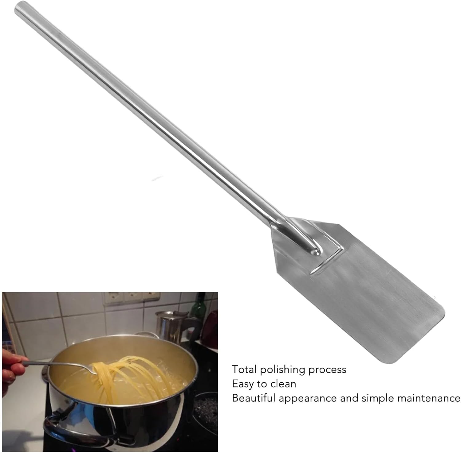 Spatola da Cucina Ultra Lunga 77cm in Acciaio Inossidabile - immagine 3