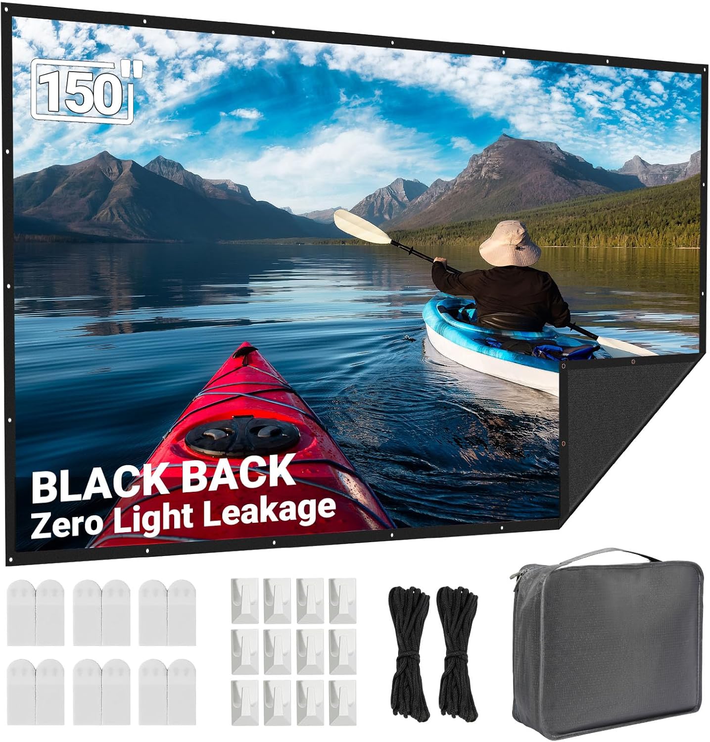 Tela per Proiettore da 150 Pollici per Esterni - immagine 1