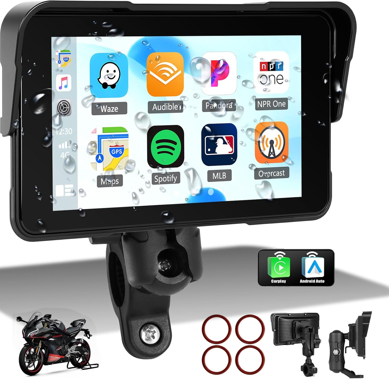 Sixtop CarPlay Moto 5 Pollici Touchscreen IP68 - immagine 1
