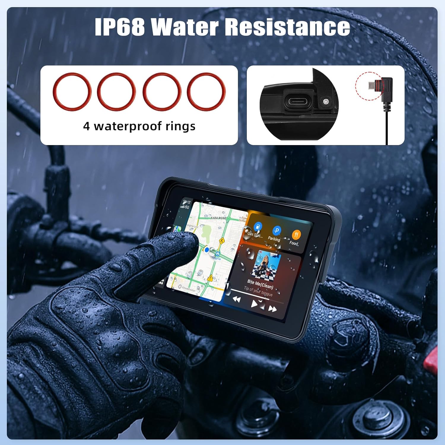 Sixtop CarPlay Moto 5 Pollici Touchscreen IP68 - immagine 3