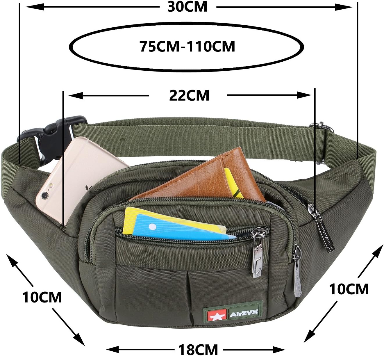 Marsupio Sportivo Running Impermeabile con 4 Zip - immagine 4