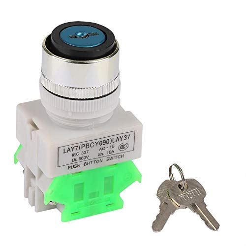 Interruttore a Chiave 220V On Off, Interruttore a Chiave, Interruttore Rotante a 3 Posizioni Interruttore Rotante a Chiave 2 Chiavi Montaggio 22mm LAY37-20Y/31