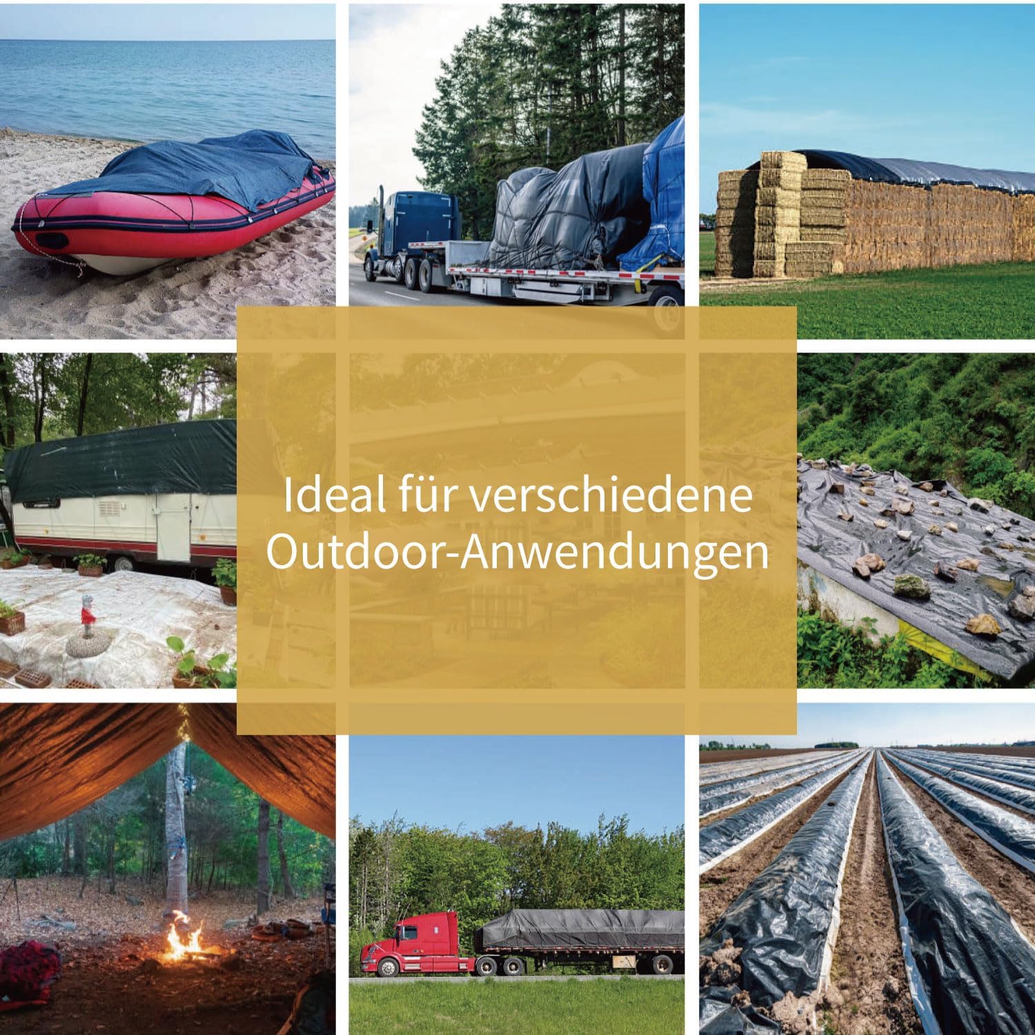 Guard Shield Telone di Copertura Impermeabile 4x6m, Nero - immagine 6