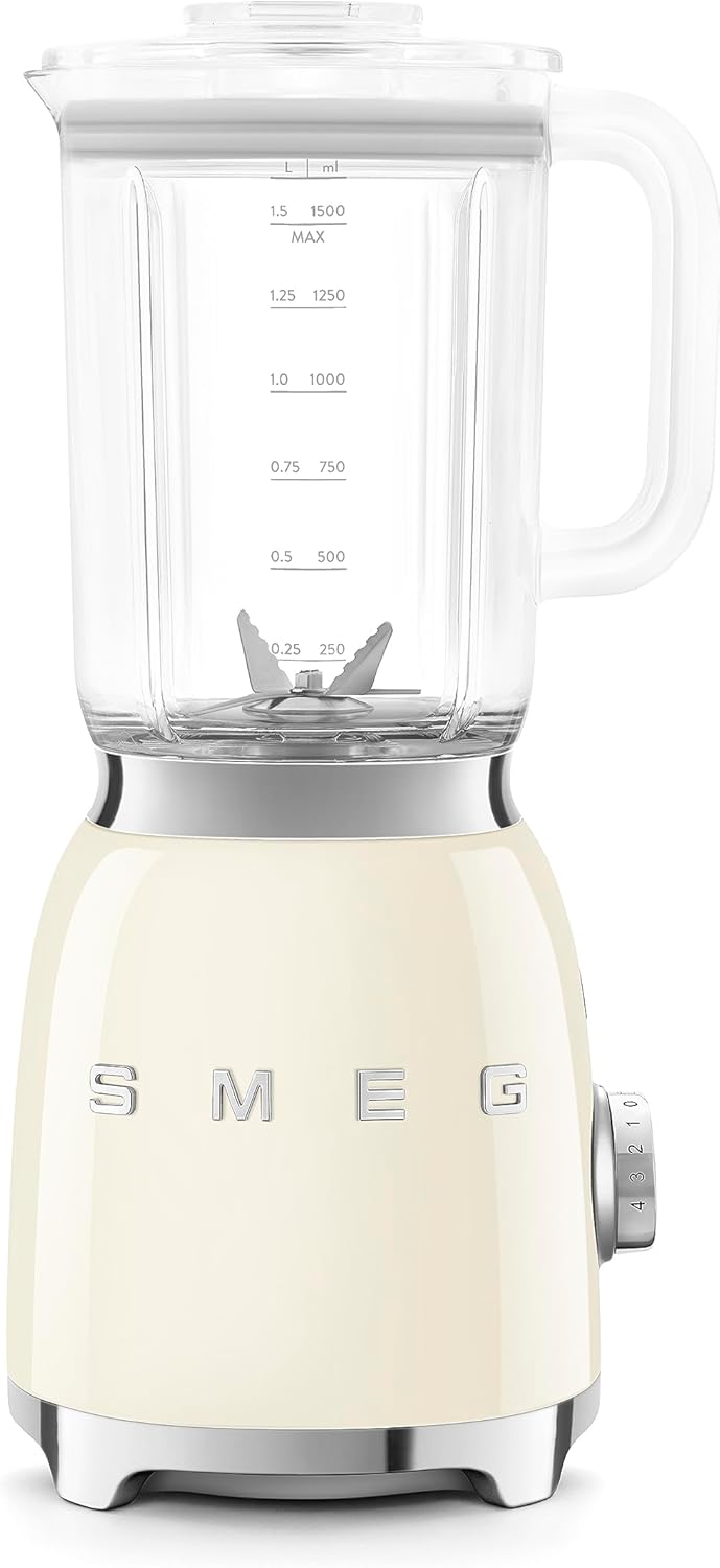 Smeg Frullatore da Tavolo BLF03CREU 1,5 L, Panna