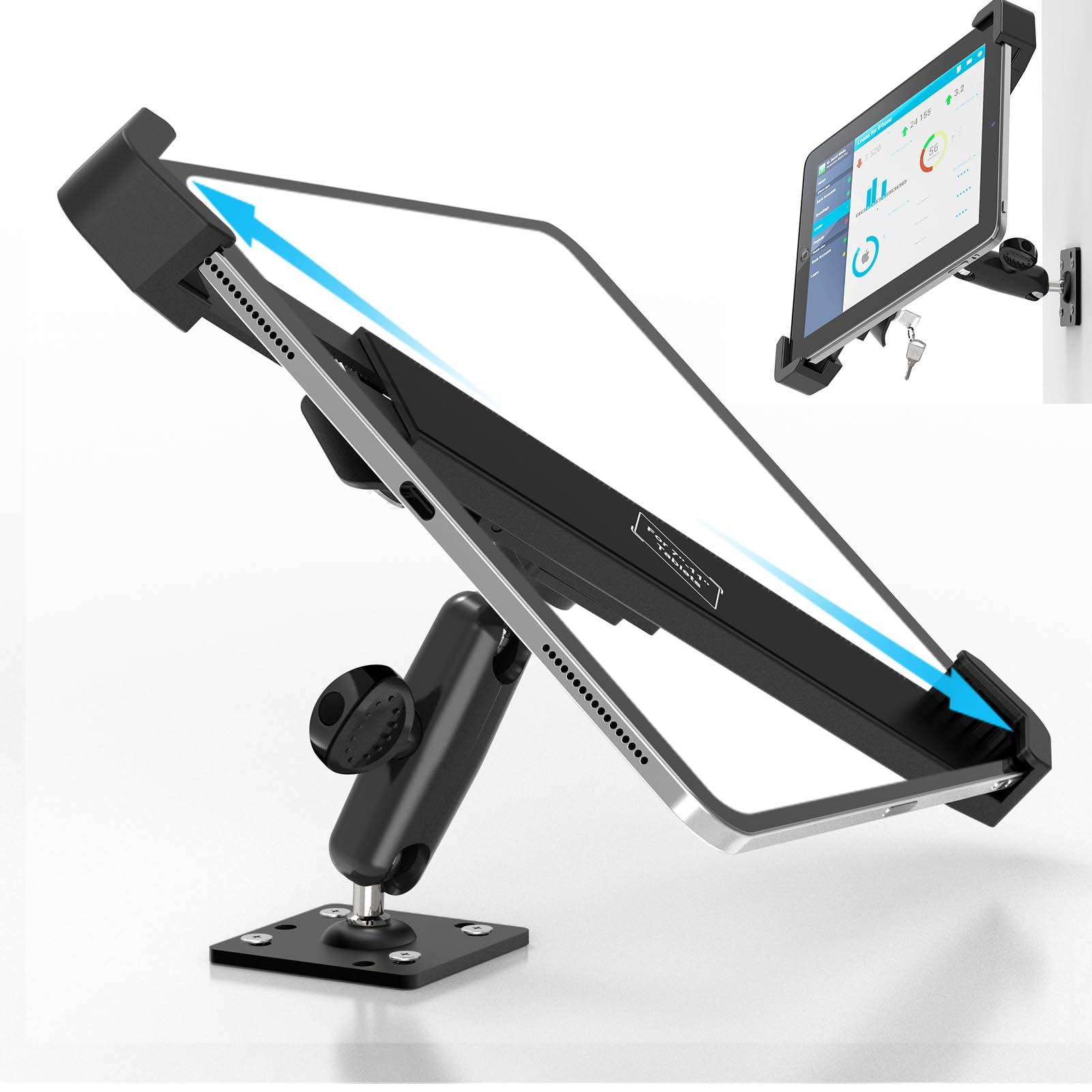 Cuxwill Supporto Tablet Muro Desktop Antifurto 9-14"