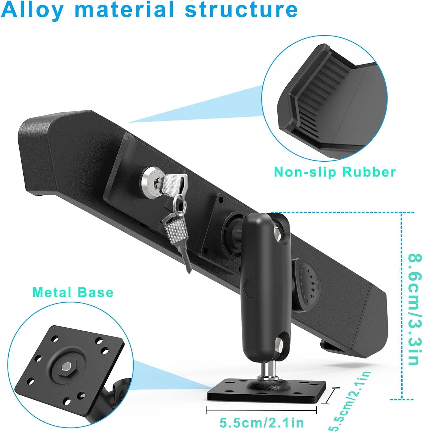 Cuxwill Supporto Tablet Muro Desktop Antifurto 9-14" - immagine 4