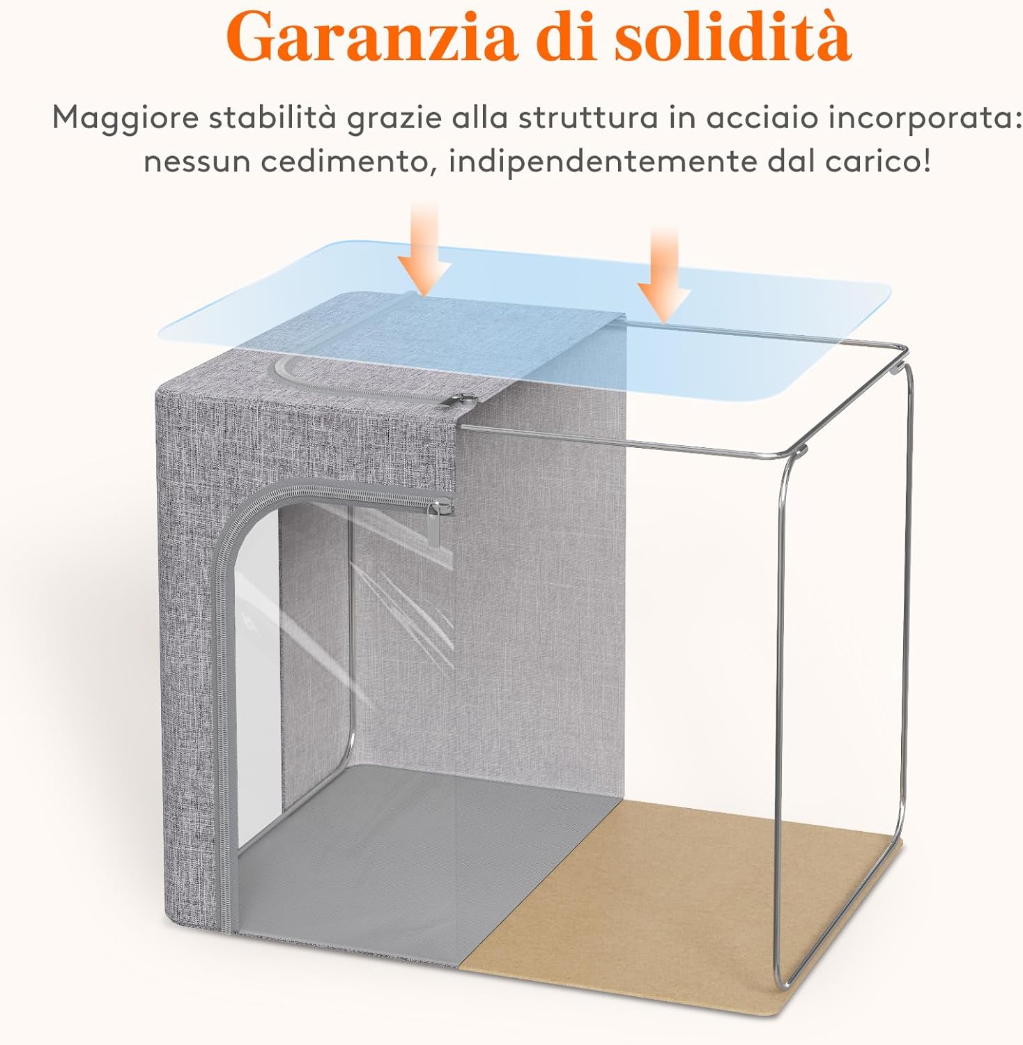 Lifewit Scatole Armadio Rigide con Cerniera 100L, Grigio - immagine 2