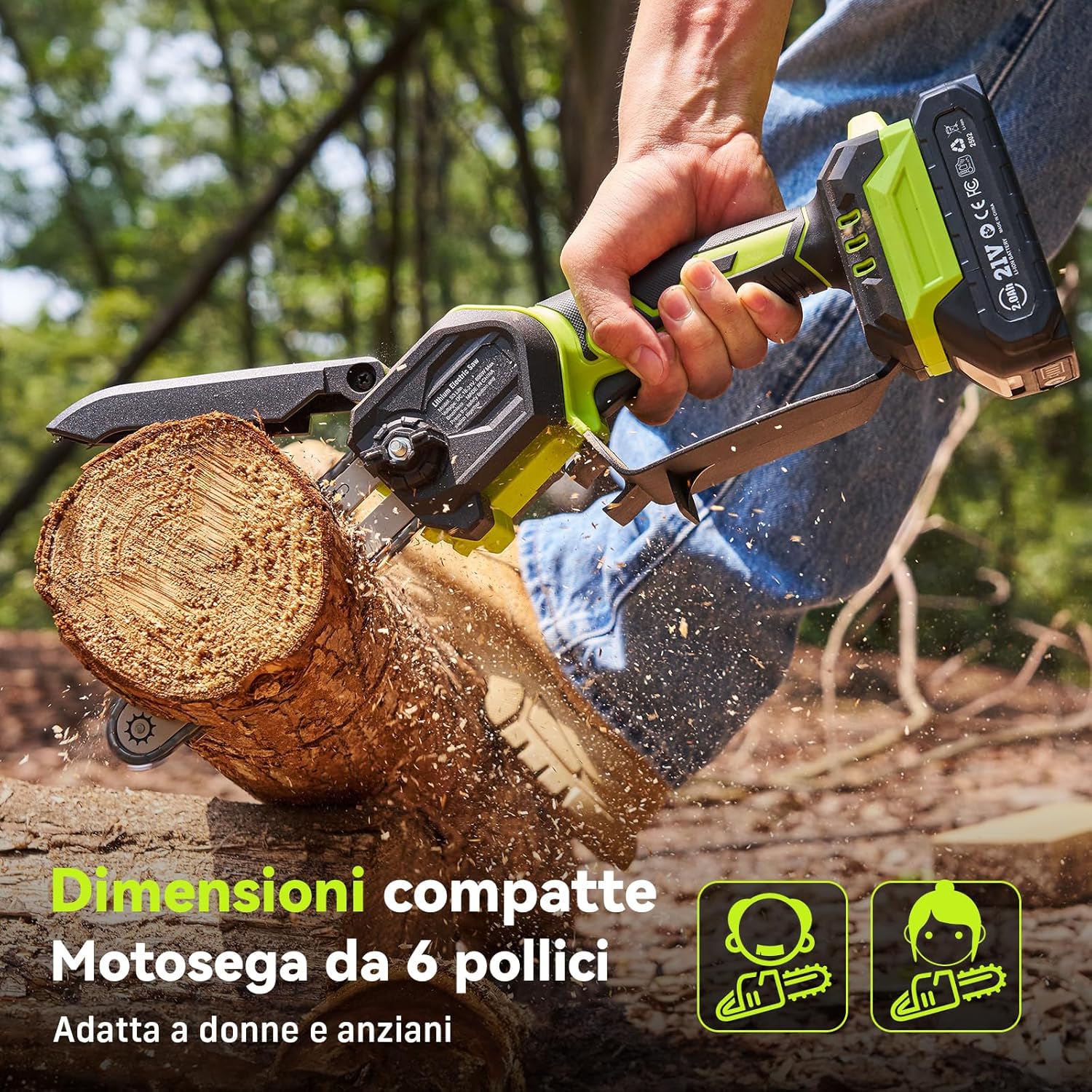 Mini Motosega a Batteria 6 Pollici Brushless - immagine 3
