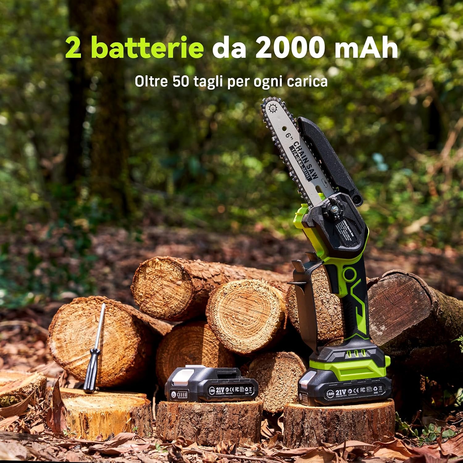 Mini Motosega a Batteria 6 Pollici Brushless - immagine 4