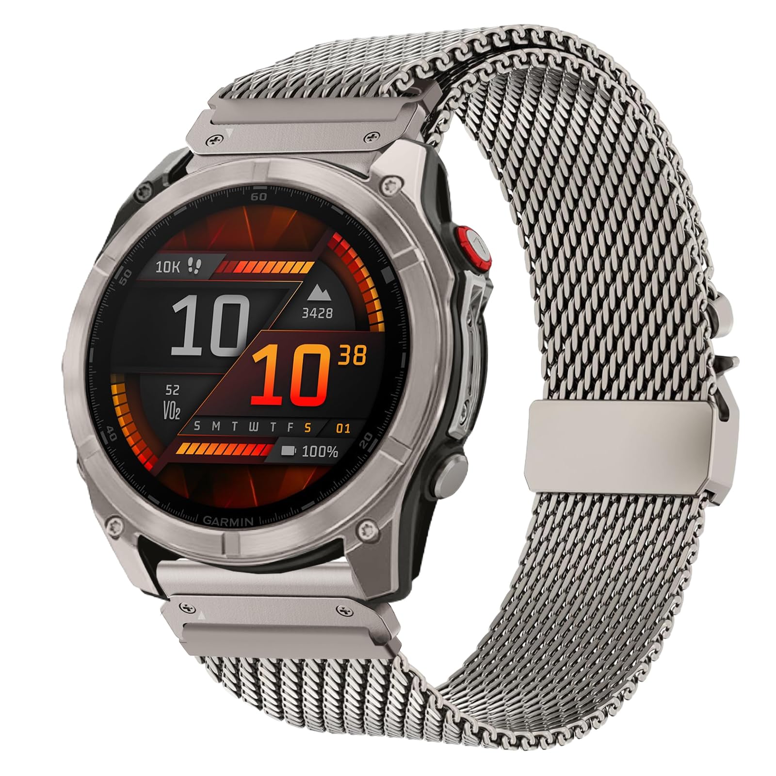 Cinturino Quickfit 26mm Milanese in Titanio per Garmin Fenix
