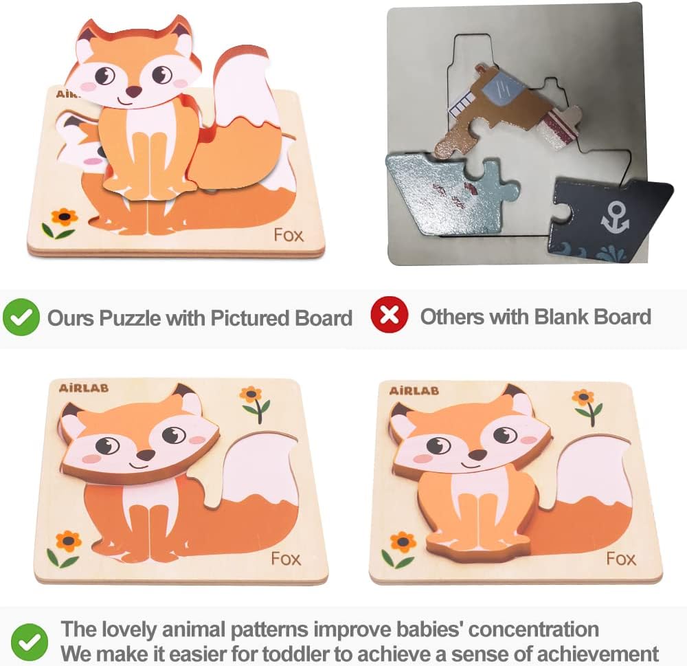 Airlab Puzzle Legno Bambini 1-5 Anni, Animali 3D - immagine 5