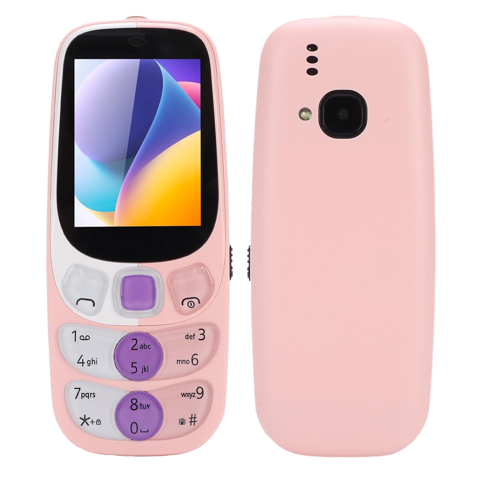 Lazmin112 - Cellulare 2G con Tasti Grandi per Anziani, Rosa